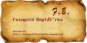Feingold Boglárka névjegykártya